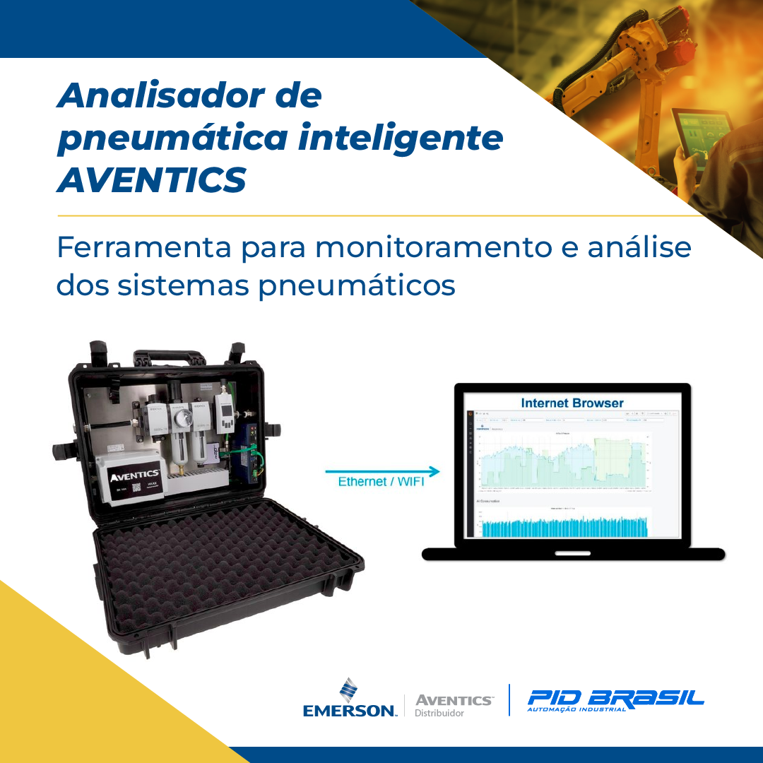 O analisador de pneumática inteligente AVENTICS monitora sistemas e instalações