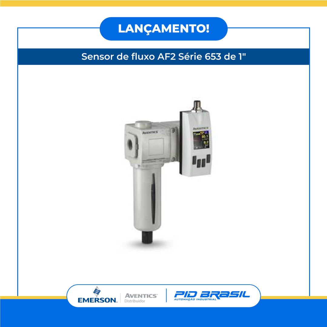 Sensor de fluxo AVENTICS AF2 da Série 653 de 1”