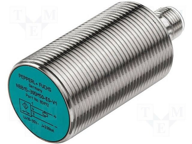 Sensor indutivo Faceado M30x1 Distância sensora de 15mm Saída PNP