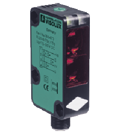 Sensor fotoelétrico Difuso Range de 0 a 2,5 metros 2x Saídas Push-Pull (PNP ou NPN) NA ou NF selecionável 10-30Vdc Pepperl+Fuchs