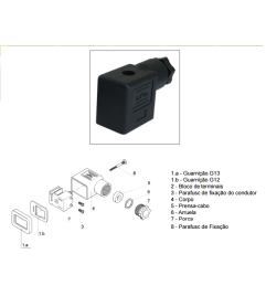 Conector padrão DIN para válvulas Tamanho 22 2P+T - ASCO Numatics