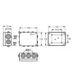 CAIXA ACQUABOX IP55/65 EM ABS (110X152X63