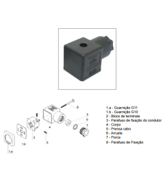 Conector padrão DIN para válvulas Tamanho 30 2P+T - ASCO Numatics