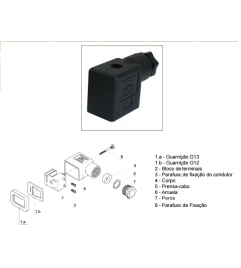 Conector padrão DIN para válvulas Tamanho 22 2P+T - ASCO Numatics
